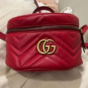 Red Gucci mini backpack purse